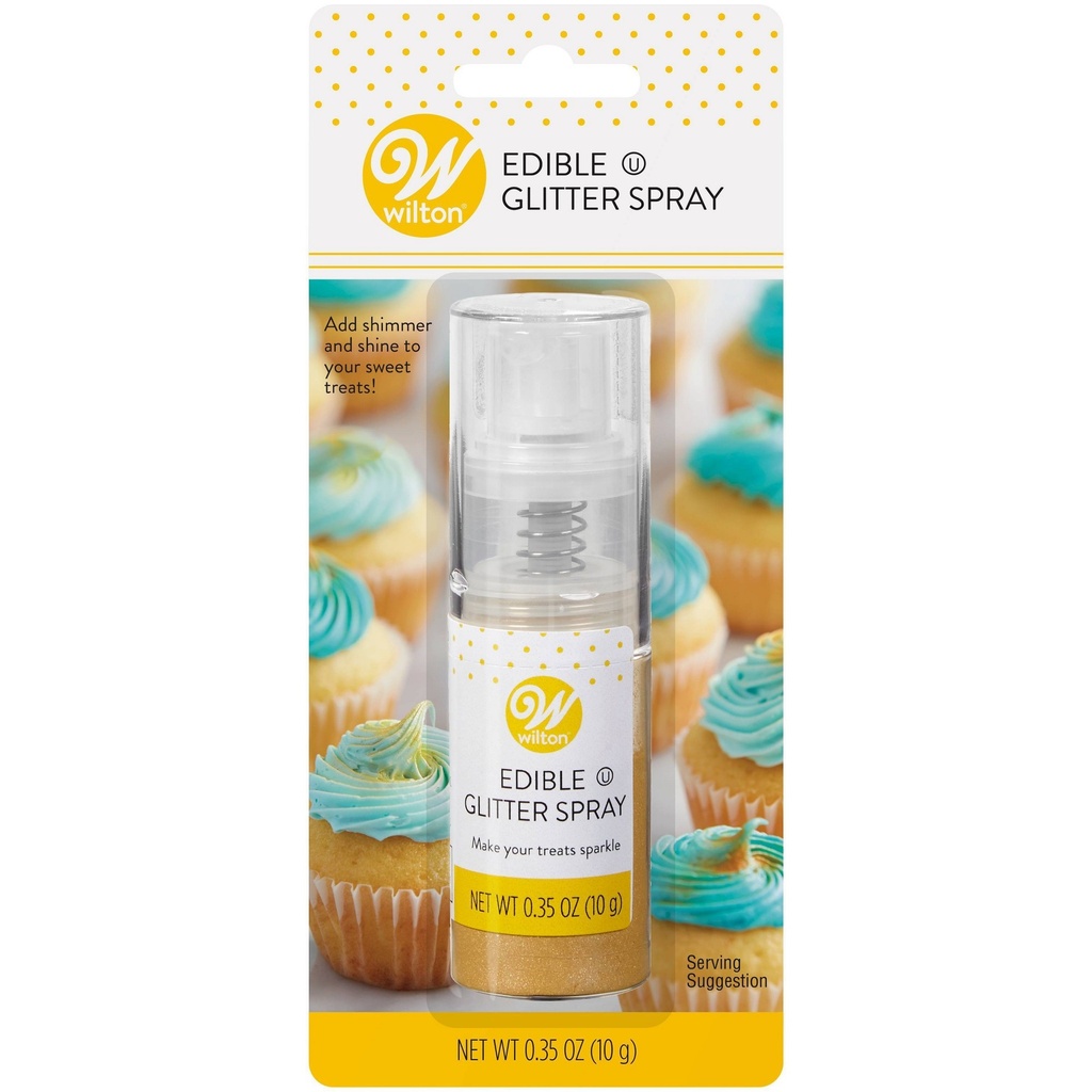 Wilton Metallic Gold Edible Sparkling Glitter Spray  0.35 Oz.