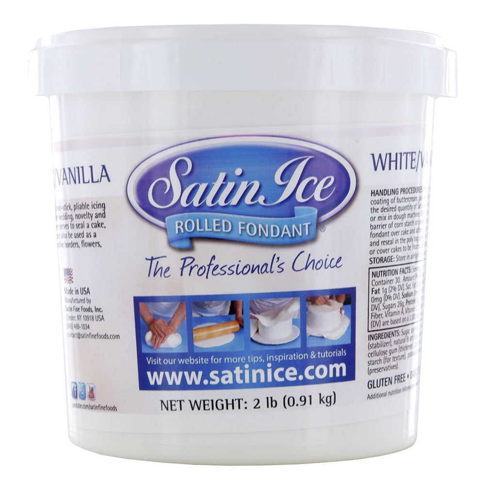 [CS10000] Satin Ice, Fondant 32 Oz (2 Lb) - White