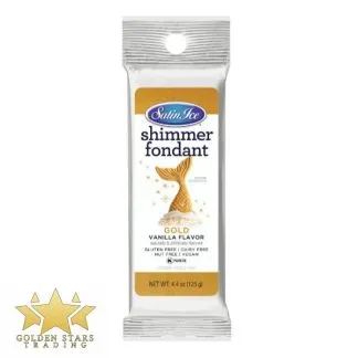 [WLT2602] Satin Ice, Shimmer Fondant 4.4 Oz (125g) - Gold