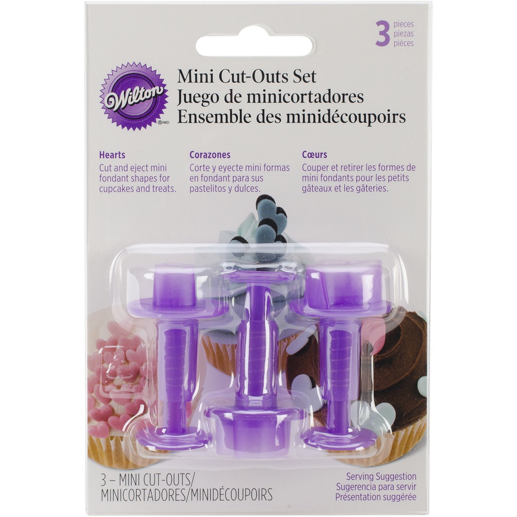 [WLT3464] Wilton, Mini Fondant Cut-Outs Set -   Hearts  3 Pc Set