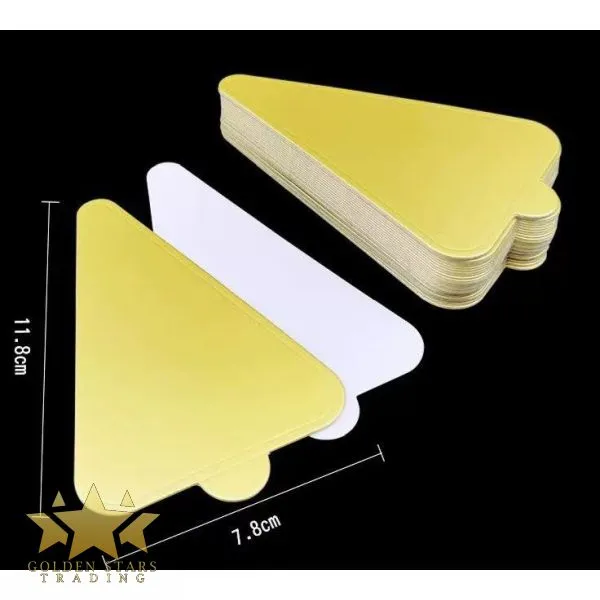 [CPB-S2] Gold Cake Pastry Board – Slice 12cm x 7.5cm