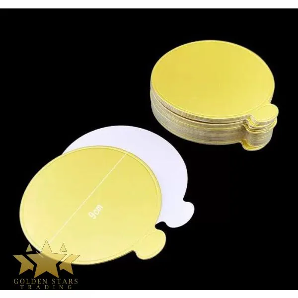 [CPB-C1] Gold Cake Pastry Board – Circle 9cm