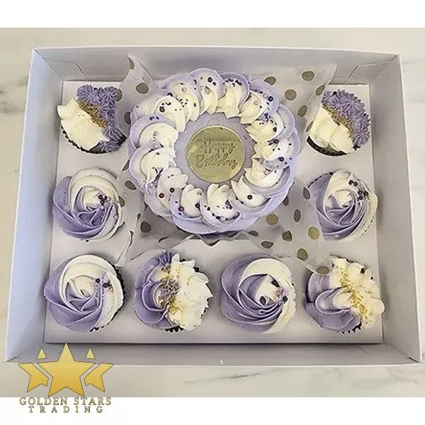 [BCBX8] White Bento Cake Box with Clear Lid – 8 Cupcake Cavities