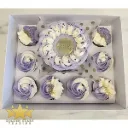 White Bento Cake Box with Clear Lid – 8 Cupcake Cavities