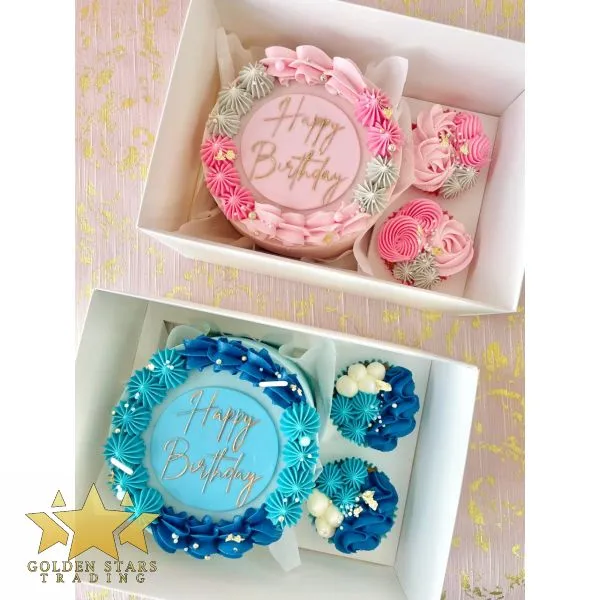 [BCBX2] White Bento Cake Box with Clear Lid – 2 Cupcake Cavities