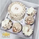 White Bento Cake Box with Clear Lid – 5 Cupcake Cavities