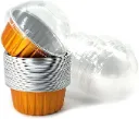 5oz (125ml) Gold Round Aluminum Foil Cup with Dome Lid