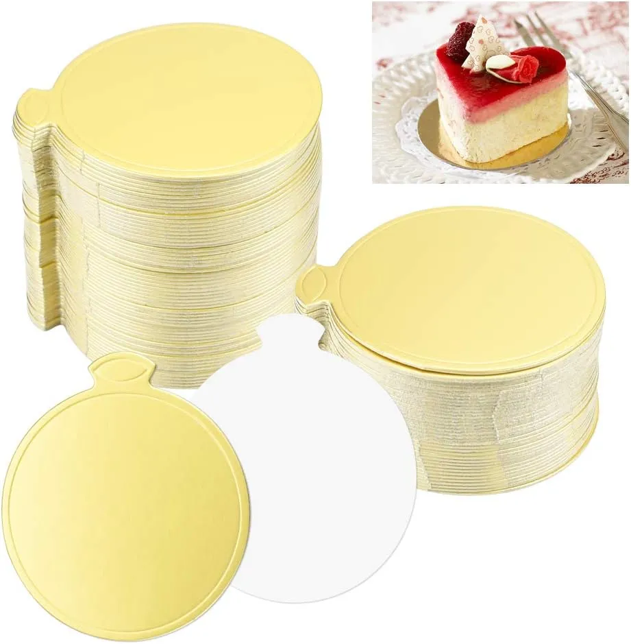 [CPB-C2] Gold Cake Pastry Board – Circle 8cm