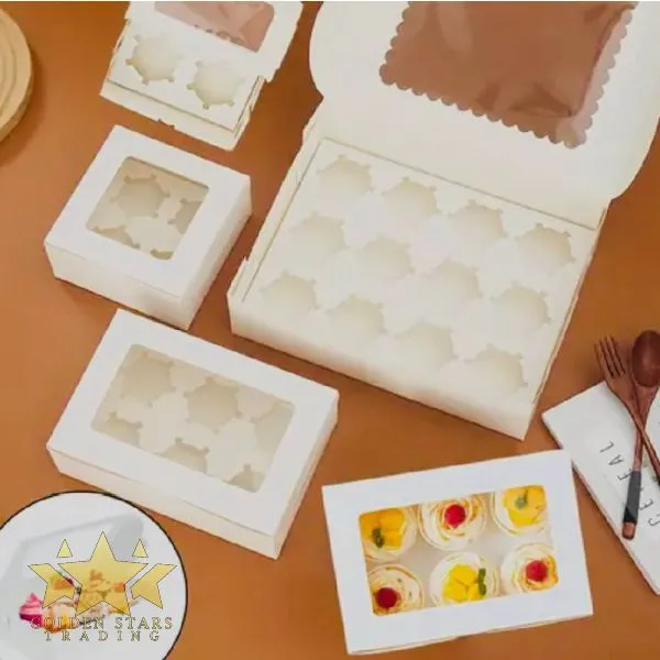 White Cupcake Box with Insert (A)